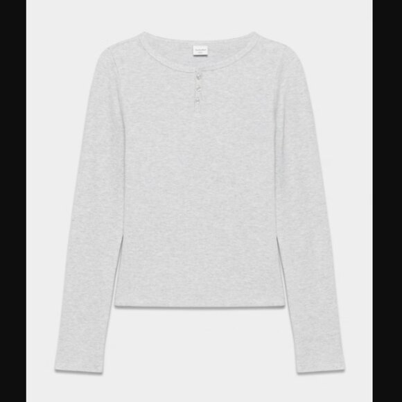 Aritzia Sunday Best Baby Waffle Rory Henley Long Sleeve Button Crewneck $35.00 - Picture 7 of 14